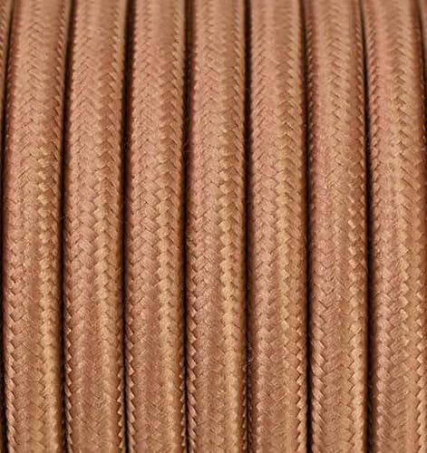Textilkabel Bronze [2x1,5] 5 Meter 2 - adrig Stoffkabel Pendelleitung Lampenkabel Textile Cable 2G1,5 von Beschle