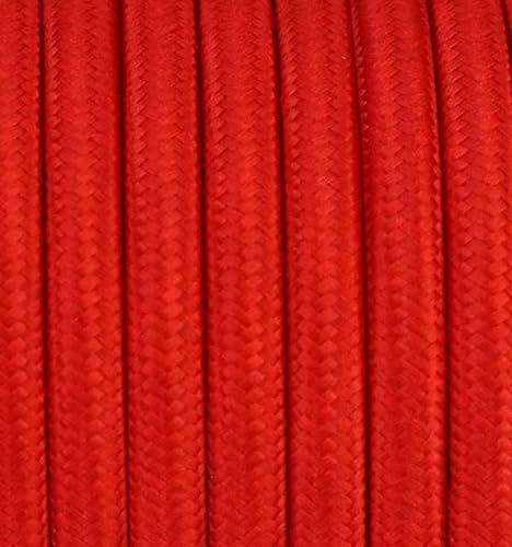 Textilkabel Rot [3x1,5] - 1.2, 2, 3, 4, 5, 6, 7, 8, 10, 12, 15, 20, 25, 30, 50, 100, 200 Meter 3 - adrig Stoffkabel Pendelleitung Lampenkabel Textile Cable 3G1,5 von Beschle
