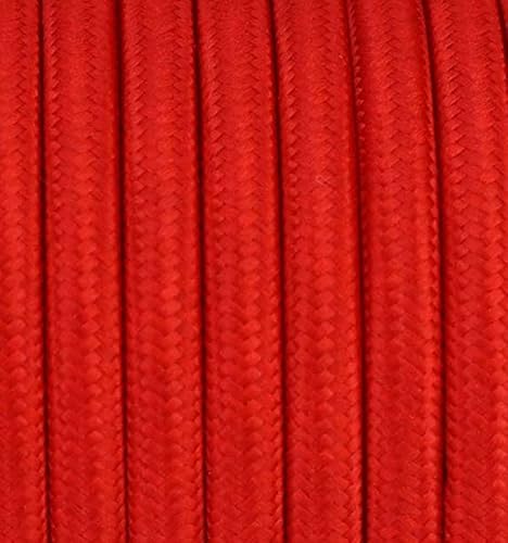 Textilkabel Rot [3x1,5] 6 Meter 3 - adrig Stoffkabel Pendelleitung Lampenkabel Textile Cable 3G1,5 von Beschle