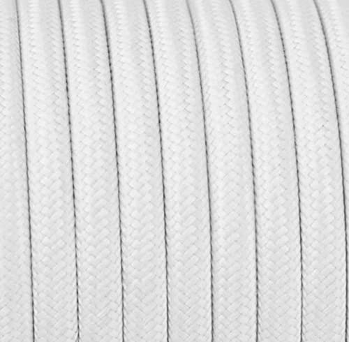 Textilkabel Weiß [2x1,5] - 1.2, 2, 3, 4, 5, 6, 7, 8, 10, 12, 15, 20, 25, 30, 50, 100, 200 Meter 2 - adrig Stoffkabel Pendelleitung Lampenkabel Textile Cable 2G1,5 von Beschle
