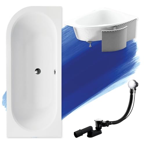 BADLAND Badewanne Original Weiß Acryl Wanne Eckbadewanne AVITA 160x75 Rechts KOMPLETTSET SET mit Premium Styroporverkleidung + Füßen und Exklusive Chrom Automatik Ablaufgarnitur Made in EU 4in1 BADLAND Badewanne Original Weiß Acryl Wanne Eckbadewanne AVITA 160x75 Rechts KOMPLETTSET SET mit Premium Styroporverkleidung + Füßen und Exklusive Chrom Automatik Ablaufgarnitur Made in EU 4in1 von Besco