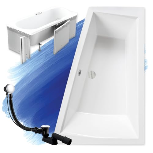 BADLAND Badewanne Original Weiß Acryl Wanne Eckbadewanne INTIMA 180x125 Rechts KOMPLETTSET SET mit Premium Styroporverkleidung + Füßen und Exklusive Chrom Automatik Ablaufgarnitur Made in EU 4in1 BADLAND Badewanne Original Weiß Acryl Wanne Eckbadewanne INTIMA 180x125 Rechts KOMPLETTSET SET mit Premium Styroporverkleidung + Füßen und Exklusive Chrom Automatik Ablaufgarnitur Made in EU 4in1 von Besco