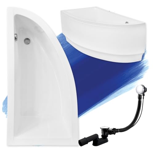 BADLAND Badewanne Original Weiß Acryl Wanne Eckbadewanne PRAKTIKA 150x70 Links KOMPLETTSET SET mit Weiß Acrylschürze + Füßen und Exklusive Chrom Automatik Ablaufgarnitur Made in EU 4in1 BADLAND Badewanne Original Weiß Acryl Wanne Eckbadewanne PRAKTIKA 150x70 Links KOMPLETTSET SET mit Weiß Acrylschürze + Füßen und Exklusive Chrom Automatik Ablaufgarnitur Made in EU 4in1 von Besco