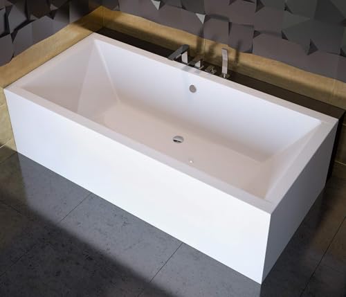 BADLAND Badewanne Original Weiß Acryl Wanne Rechteck QUADRO 190x90 KOMPLETTSET SET mit Weiß Acrylschürze + Füßen und Exklusive Chrom Automatik Ablaufgarnitur Made in EU 4in1 BADLAND Badewanne Original Weiß Acryl Wanne Rechteck QUADRO 190x90 KOMPLETTSET SET mit Weiß Acrylschürze + Füßen und Exklusive Chrom Automatik Ablaufgarnitur Made in EU 4in1 von Besco