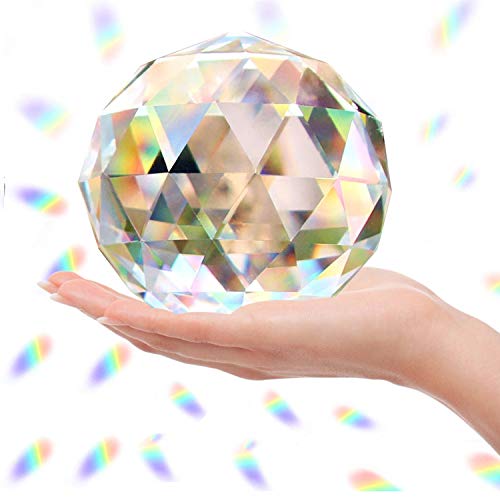 Klarglas Kristall Ball Prisma Suncatcher Regenbogen Maker, Kugel Faceted Blick Ball für Fenster, Feng Shui, Home Office Garten Dekoration (100mm) von Besimple
