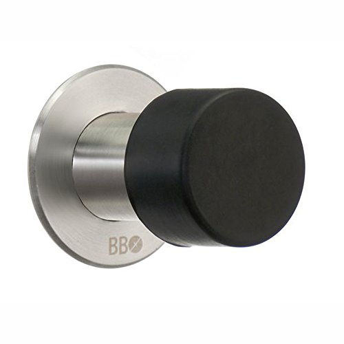 Beslagsboden Türstopper aus gebürsteter Edelstahl/Gummi, Silber/Schwarz, 45 mm von SMEDBO