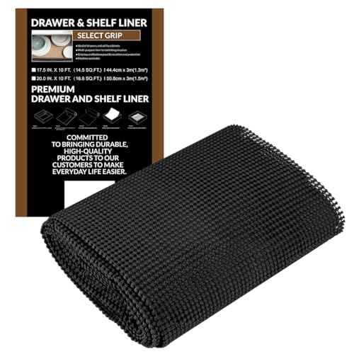 Antirutschmatte Mehrzweck, Anti Rutsch Teppichunterlage Schubladenmatte Teppichstopper Rutschschutz Unterlage für Teppich Schubladen Auto Küche, Zuschneidbar (45x300cm, Schwarz) von Besmall