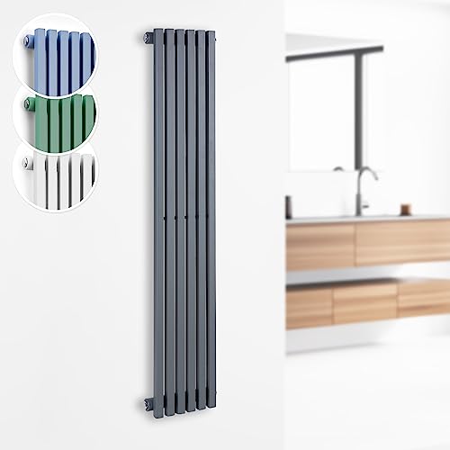 Besoa Delgado - Röhrenheizkörper, 2-in-1: Mittel- oder Seitenanschluss / 1/2" Anschlüsse, Wandinstallation, max. 70°C/max. 10, 1 bar, Slim, 4-10 m², 120x25 Heizkörper, 6 Vertikalrippen, 508 W, grau Besoa Delgado - Röhrenheizkörper, 2-in-1: Mittel- oder Seitenanschluss / 1/2" Anschlüsse, Wandinstallation, max. 70°C/max. 10, 1 bar, Slim, 4-10 m², 120x25 Heizkörper, 6 Vertikalrippen, 508 W, grau von Besoa