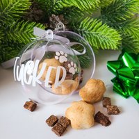 Personalisierte Qualität Hund Behandelt Weihnachtskugel Mit Snacks, Weihnachtsgeschenk Für Schoßhunde, Weihnachtsschmuck Weihnachtskugeln von BespokeAvocado
