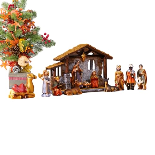 Besreey Christmas Nativity,Heilige Familie Krippen Set Schreibtisch Deko | Miniaturfiguren Weihnachtsdekoration Für Büro Garten Schlafzimmer Wohnzimmer Kamin Besreey Christmas Nativity,Heilige Familie Krippen Set Schreibtisch Deko | Miniaturfiguren Weihnachtsdekoration Für Büro Garten Schlafzimmer Wohnzimmer Kamin von Besreey