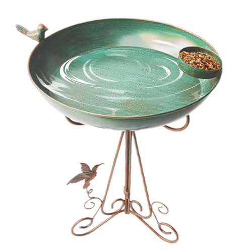 Besreey Garten Vogelbad | Metall Vogeltränke Mit Futternapf,Ästhetisches Vogelbad Für Balkon Garten Terrasse Rasen Besreey Garten Vogelbad | Metall Vogeltränke Mit Futternapf,Ästhetisches Vogelbad Für Balkon Garten Terrasse Rasen von Besreey