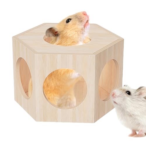 Besreey Hamster Versteck - Nagetier-Spielzeug Aus Holz,Gehege Labyrinth Zubehör Deko Für Kleintiere Wie Hamster Gerbils Lemminge Meerschweinchen Chinchillas von Besreey