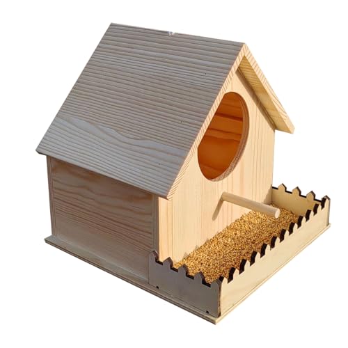Besreey Holzvogelhäuser Für Draußen | Nymphensittich Nistkasten Aus Holz,Natürlich Belüfteter Schlafplatz Mit Sitzstange & Warmem Schutz Für Nymphensittich Kolibri Garten Obstplantage Weinberg von Besreey