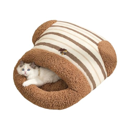 Besreey Katzen Versteck - Weich Warmer Überdachter Katzen Schlafplatz,Plüschige Unterlage Für Innen Außen Wohnzimmer Schlafzimmer Boden Balkon Büro Reisen Zuhause von Besreey