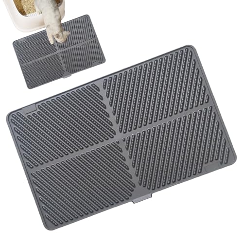 Besreey Katzenstreumatte Für Katzentoilette,Streu Fang Teppich - Zusammenklappbare Große Matte Für Wohnzimmer Und Innenbereich Katzenfutterplatz von Besreey