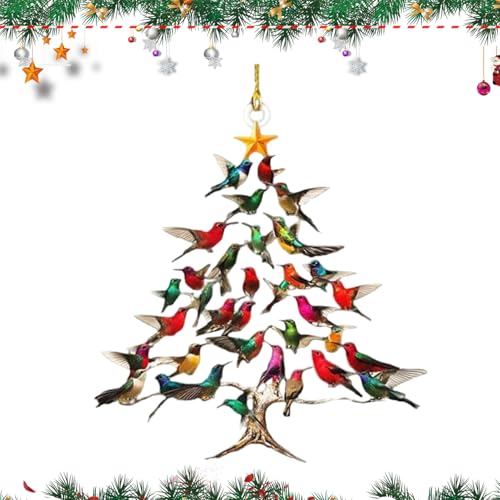 Besreey Kolibri-Ornamente für Weihnachtsbaum | stapelbare Vogeldekoration für Weihnachtsbaum, Innendekoration, Design für Wand, Fenster, Garten, Hof von Besreey