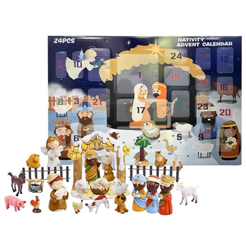 Besreey Weihnachts Krippen Kalender Adventszählkalender | 24-tägiger Adventskalender mit Krippenszene | Religiöses Spielset Christi Geburt Christliche Weihnachtsdekoration | Für Kinder Jugendliche Besreey Weihnachts Krippen Kalender Adventszählkalender | 24-tägiger Adventskalender mit Krippenszene | Religiöses Spielset Christi Geburt Christliche Weihnachtsdekoration | Für Kinder Jugendliche von Besreey