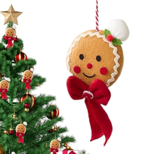 Besreey Weihnachtsbaum-Gewürzanhänger | Ornament Plüsch Lebkuchenmann Weihnachten | Souvenir Winter Party für Tür Balkon Wand Garten von Besreey
