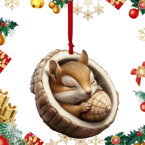 Besreey Weihnachtsschmuck für Weihnachtsbaum – Baumloch zur Dekoration von Weihnachtsbaum, 2D-Ornamente aus Acryl für Familientreffen, Freunde, Liebhaber, saisonale Party, Fenster von Besreey