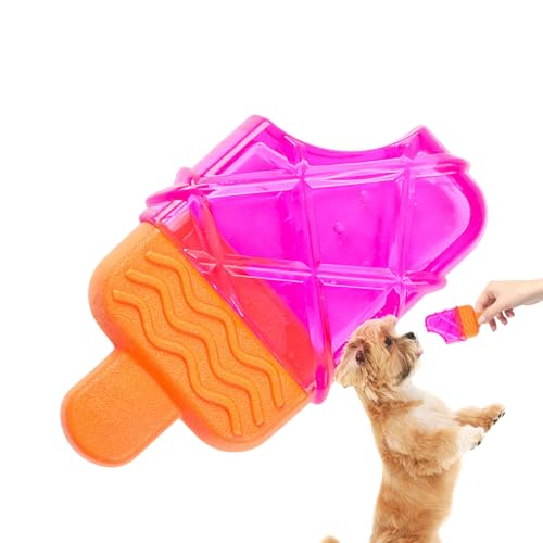 Besreey Welpen Beißspielzeug,Eiscreme-förmiges Zahnreinigungs Spielzeug für Hunde | Befüllbares Wassermuster Silikon Kauhilfe Für Bulldogge Mentale Stimulation Senioren Pudel Beruhigend Outdoor von Besreey