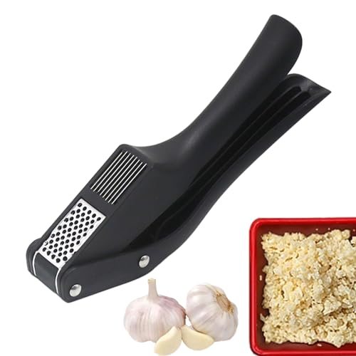 Knoblauchpresse | Knoblauchpresse Küchenhelfer | Knoblauch Zerkleinerer | Knoblauchschneider | Garlic Press Edelstahl Mit Leicht Zu Drückendem Griff | 19 X 7,5 X 3,8 Cm von Besreey