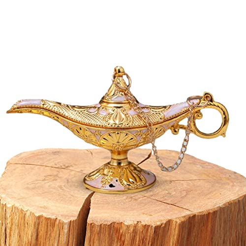 Magi c Lamp Aladdin - Aladdin Genie Lampe - Aladdin Wunderlampe - Aladdin Öllampe - Teekanne Lampe - Arabian Nights | 12x6,1x4 Cm Geschnitzt Legend Lampe Wishing Light Pot Decor von Besreey