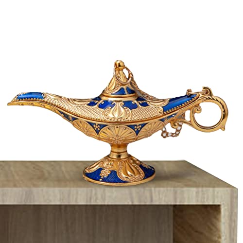 Besreey Magi c Lamp Aladdin - Aladdin Genie Lampe - Aladdin Wunderlampe - Aladdin Öllampe - Teekanne Lampe - Arabian Nights | 12x6,1x4 cm Geschnitzt Legend Lampe Wishing Light Pot Decor von Besreey