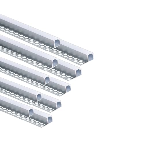 Besseto LED Fliesen Profil 3.3FT/1 Meter Gips Trim Rand LED Streifen Aluminium Profil Fliesenmit milchigen Diffusor und Endkappen Besseto LED Fliesen Profil 3.3FT/1 Meter Gips Trim Rand LED Streifen Aluminium Profil Fliesenmit milchigen Diffusor und Endkappen von Besseto