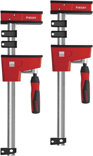 BESSEY 2x Korpuszwinge REVO KRE60-2K-SET, Spannweite 600 mm Ausladung 95 mm, Metallverstärktes Kunststoffgehäuse für mehr Power und Sicherheit, Gewicht 5,52 Kg von BESSEY