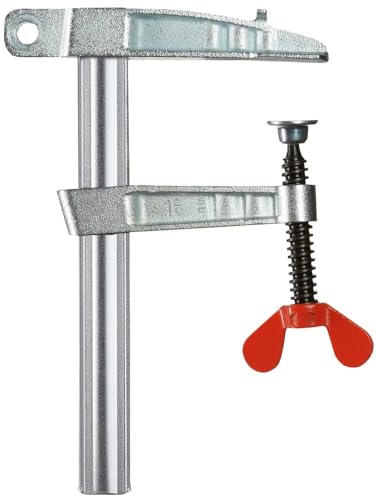 BESSEY Polschwießzwinge TP-1F mit Flügelschraube, Spannweite 150 mm Ausladung 80 mm 400A, Anschlussloch im Gussoberteil, Gewicht 0,76 Kg von BESSEY