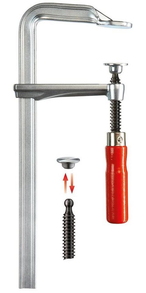 Bessey Schraubzwinge Original Ganzstahl-Schraubzwinge GZ mit bewährtem Holzgriff von Bessey