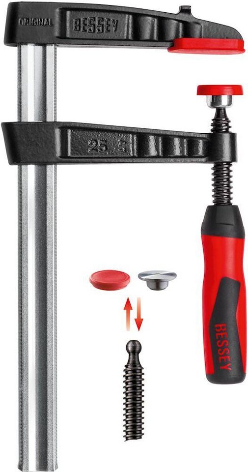 Bessey Schraubzwinge Original Temperguss-Schraubzwinge TG mit 2-Komponenten-Kunststoffgriff von Bessey