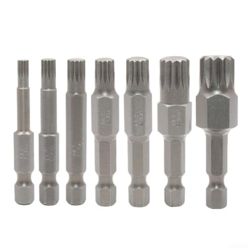 12-kant für Torx-Schraubendreher-Bit, 50 mm Länge, magnetischer Sechskantschaft für Elektrowerkzeuge (M7) von Besshepplo