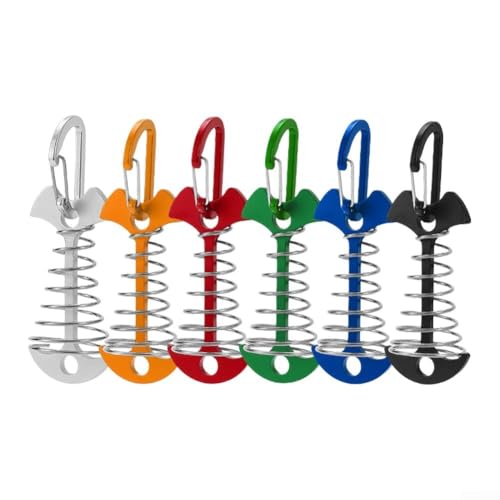 12er Set Deckanker mit Fischgräten-Design und Edelstahlfedern, geeignet zur Sicherung von Zelten und für Outdoor-Möbel gegen Bewegung (blau) von Besshepplo