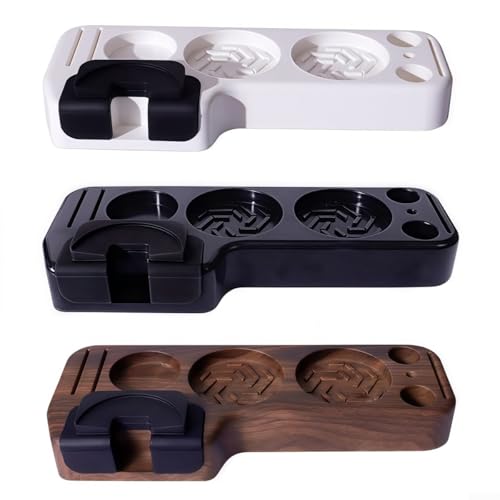 5 in 1 Espresso Werkzeughalter Tampingstation mit Spender, Puck Siebhalter und Bürste (schwarz) von Besshepplo