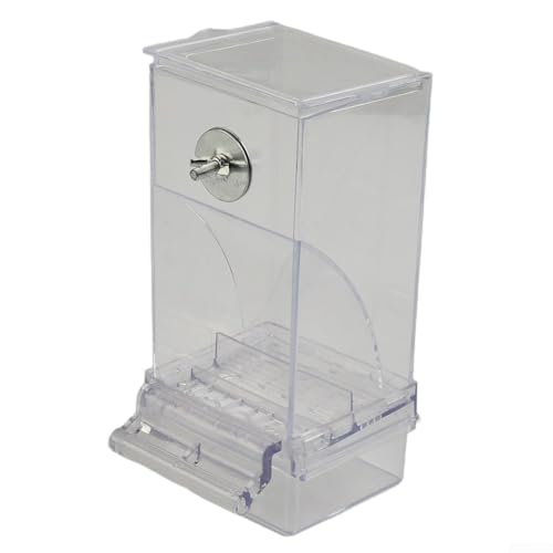 Automatischer Vogelfutterspender für Sittiche, Nymphensittiche und Unzertrennliche, leicht zu reinigendes Design mit verstellbarem Innensteg (transparent) von Besshepplo
