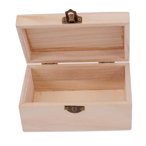 Besshepplo 1 x Aufbewahrungsbox aus Holz, quadratisch, Scharnier, Organizer, Behälter, Handwerk, dekorative Boxen für Handwerk, DIY, Holz-Andenken-Box, Personalisierung (M) von Besshepplo