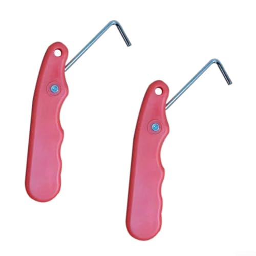 Besshepplo 2 Stück Hockey-Schnürsenkelspanner Tragezubehör Griff Griff Edelstahl klappbar Schlittschuh Spitze Spanner Eishockey Schlittschuh Spanner für Eis- und Rollschuhe (2 Stück rot) von Besshepplo