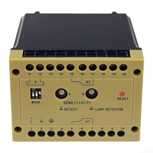 Besshepplo 220D Grade Fahrzeug-Detektor, AC 220 V, Eink-Schleifensor, Bodenkontrolle, Spulen-Controller mit Relaisausgang für Parksperrsysteme, ABS-Gehäuse (110 V AC) von Besshepplo