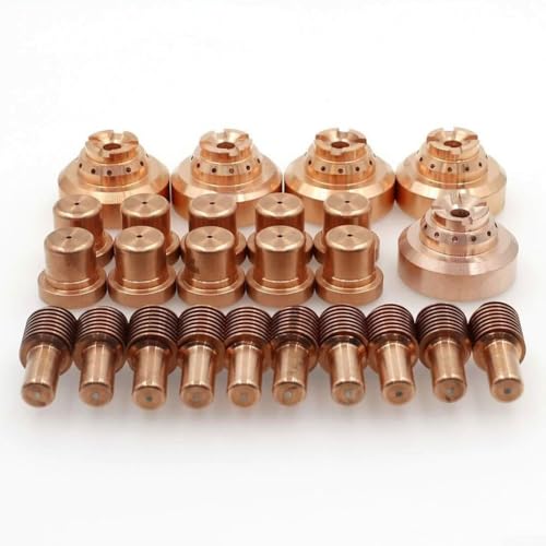 Besshepplo 25 Stück Plasmabrenner Teile Elektrodenspitzen Düsen und Schutzschneider Elektrodenspitzen für Millers Plasma Spectrum 2050 Cutter ICE-55C ICE-55CM Taschenlampe von Besshepplo