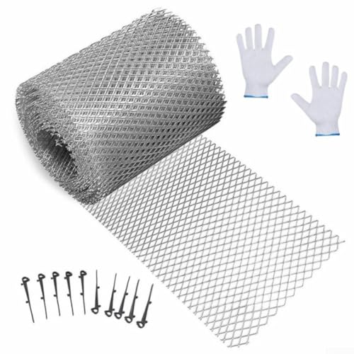 Besshepplo 6M Fallrohrschutz Anti-Verstopfung Drainage Grabenfilter Bildschirm Dachrinnenfilter Aluminium Dach Dachrinne Schutz Regenrinne Halteblatt Filter Dach Traufe Netz Anti-blockierend (127 mm) von Besshepplo