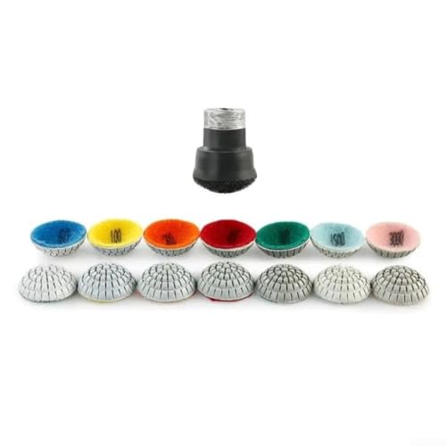 Besshepplo 8 Stück 5,1 cm gebogene Harz-Schleifscheiben für Nass- und Trocken-Polierscheiben für Stein, Beton, Boden und Marmor, passend für Standardschleifer (10 mm) von Besshepplo