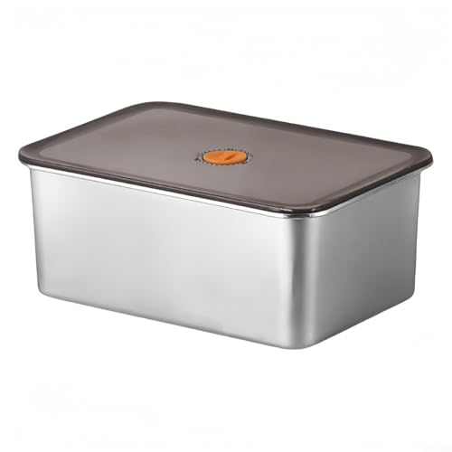 Besshepplo Behälter zum Abdichten von Lebensmittelboxen, Kühlschrank, luftdichte Aufbewahrungsbehälter, Edelstahl, Lebensmittel-Organizer für Brot, Obst, Gemüse, Fleisch (30 x 21 x 14,5 cm) von Besshepplo