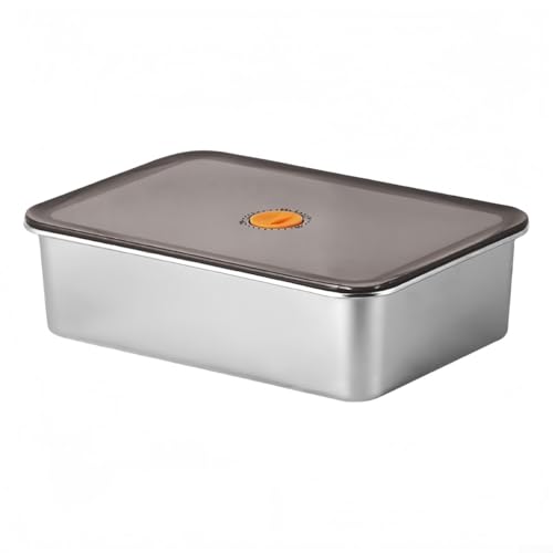 Besshepplo Behälter zum Abdichten von Lebensmittelboxen, Kühlschrank, luftdichte Aufbewahrungsbehälter, Edelstahl, Lebensmittel-Organizer für Brot, Obst, Gemüse, Fleisch (30 x 21 x 8,5 cm) von Besshepplo