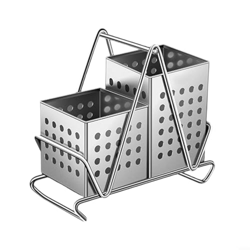 Besshepplo Besteckhalter Abtropfgestell Küchenutensilienregal Edelstahl Besteckhalter mit Ablauflöchern für Gabeln Löffel Organisation Küche Aufbewahrung (Besteckhalter) von Besshepplo