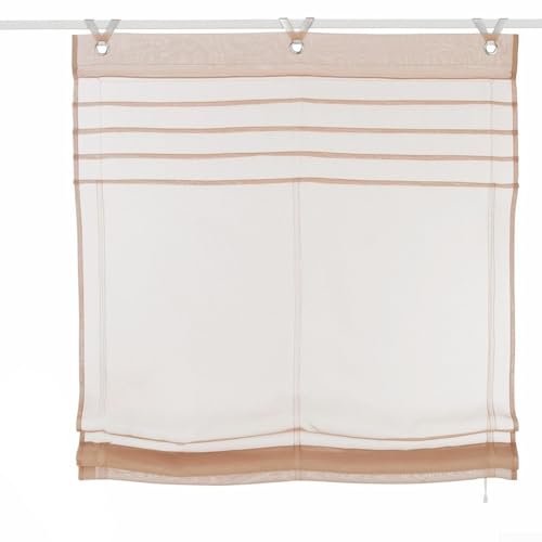 Besshepplo Dimout Raffrollos Raffrollo Kurz Sheer Cutains mit Öse für Lichtkontrolle für Küche Balkon Wohnzimmer Balkon 120 x 140 cm Polyester (Hellbraun) von Besshepplo