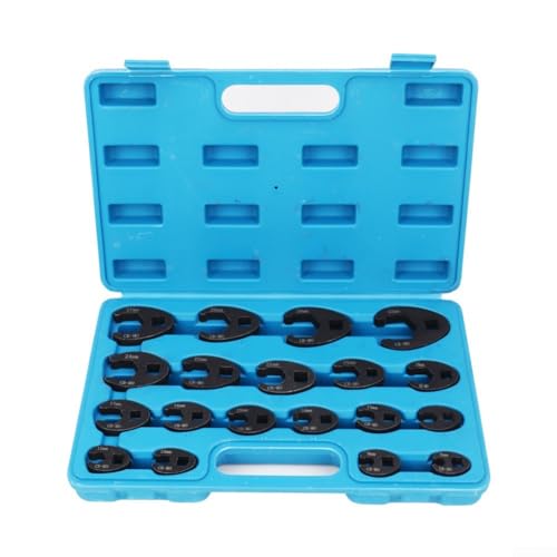 Besshepplo Drive Crowfoot Wrench Set Flare Nut Wrench Set Open End Crowsfoot Wrenchs Sets for Limited Space Metal Construction Mechanic Tool 1/2 Inch 3/8 Inch von Besshepplo