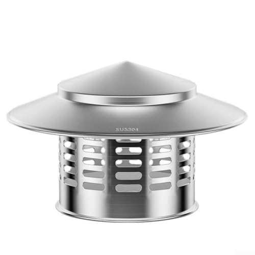 Besshepplo Edelstahl Schornsteinkappe Regenschutz Auspuffrohrabdeckung Dachlüftungsschutz Regenschirmförmige Kaminkappen Regenkappe und regenfeste Kappe (110) von Besshepplo