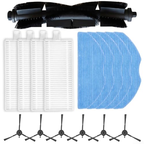 Besshepplo Filter Mop Tuch Staubbeutel Seitenbürsten-Set für EZVIZ RE4 RE4 Plus RE5 RE5 Plus Roboter Staubsauger Zubehör für Teppichboden Effektive Bodenpflege (B) von Besshepplo