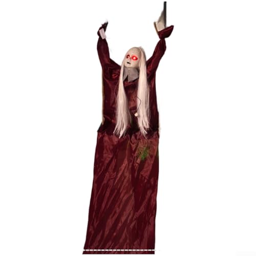 Besshepplo Halloween-Requisite für schwingende Mädchen, mit leuchtenden Augen und bewegungsaktiviertem Ton, hängende Spukhaus-Dekoration für drinnen und draußen, Party, Veranstaltungsort, Dekoration Besshepplo Halloween-Requisite für schwingende Mädchen, mit leuchtenden Augen und bewegungsaktiviertem Ton, hängende Spukhaus-Dekoration für drinnen und draußen, Party, Veranstaltungsort, Dekoration von Besshepplo